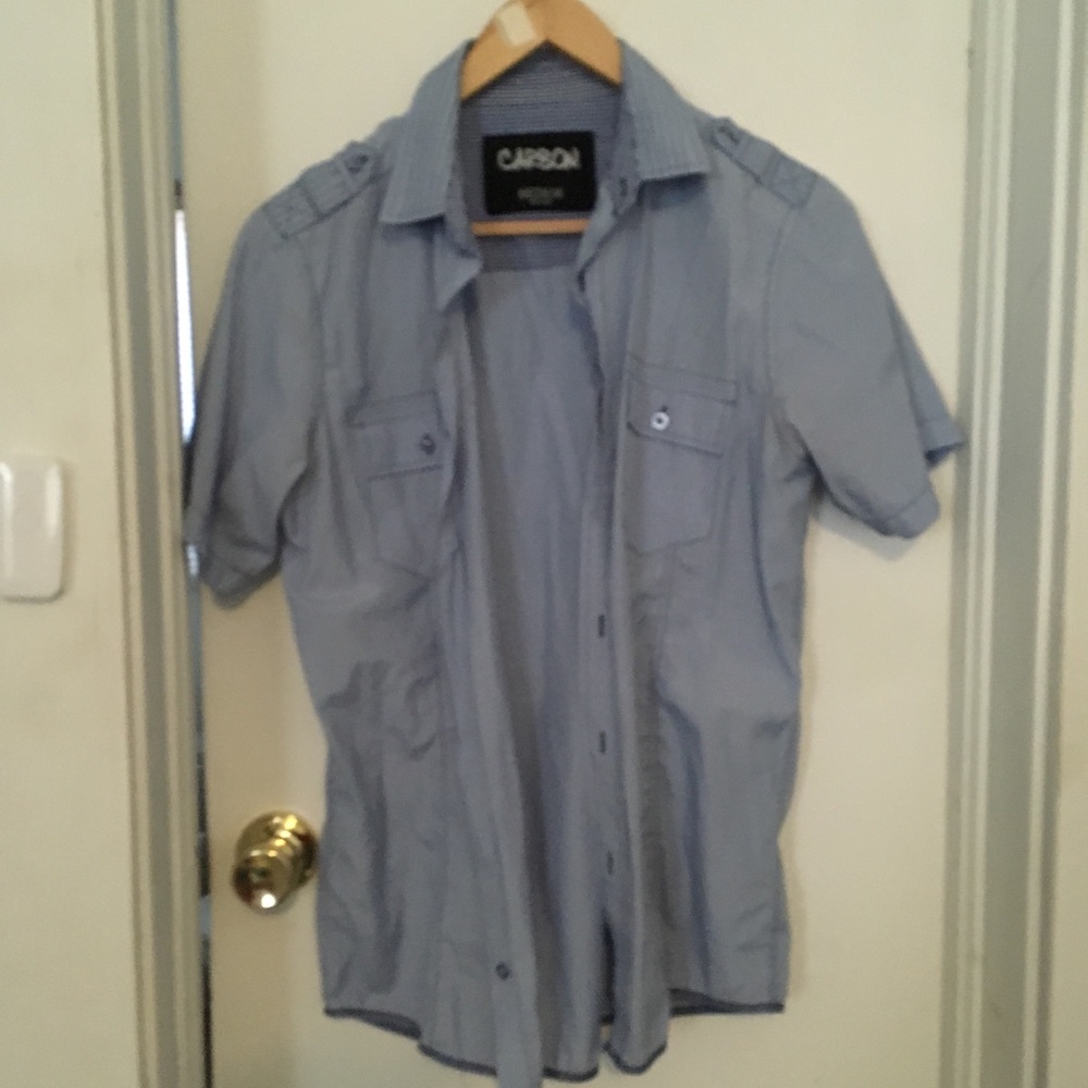 Gender neutral blue button down